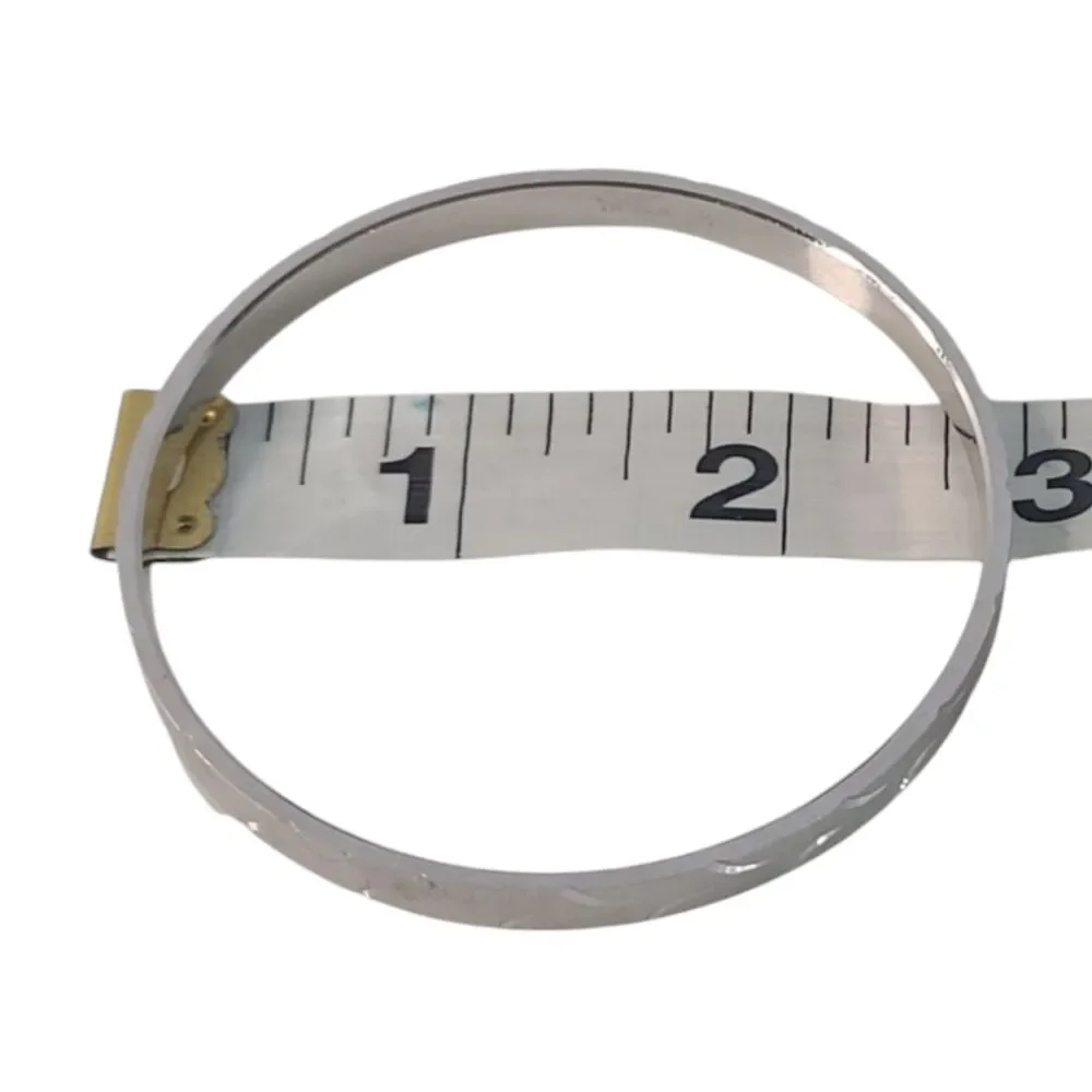 Vintage Signed Trifari Brushed Silver Tone Bangle Bracelet